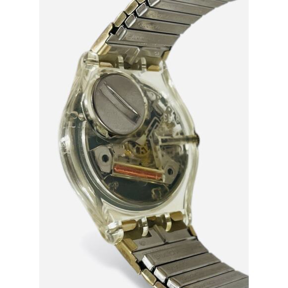 Swatch Watch Rêve D'automne GK257 1997 Standard Gents Gold Tone Flexible Band - Picture 6 of 8